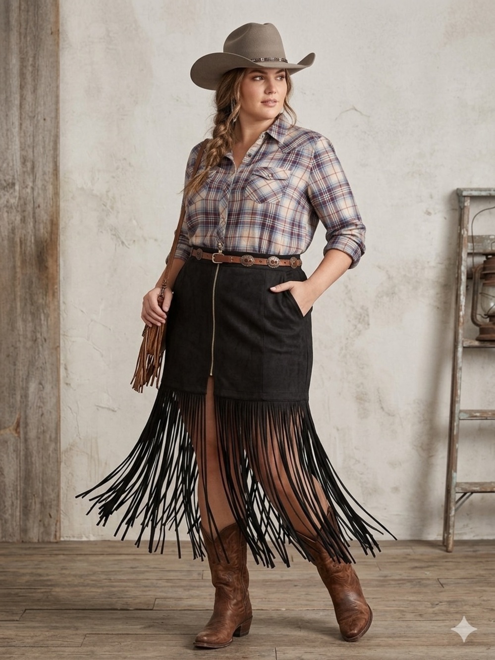 Idyllwind Rocker Skirt Western SZ XXL Black Faux Suede Fringe Rodeo Festival
